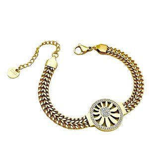 Stainless Steel Bracelets Flower Style Gold